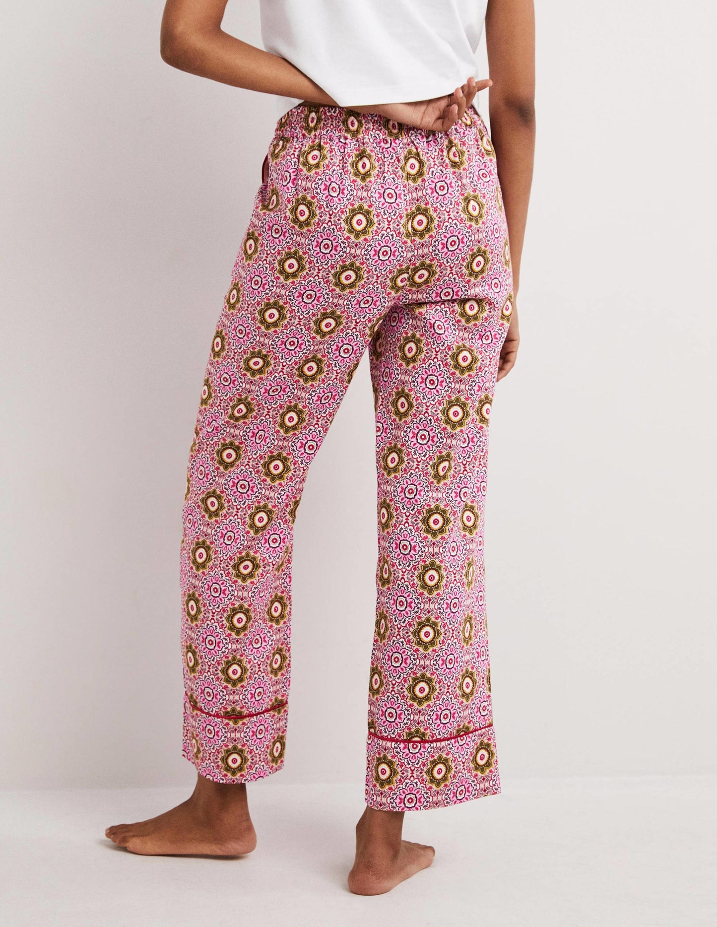 Bas de pyjama simple en coton-Milkshake, motif Paradise Garden