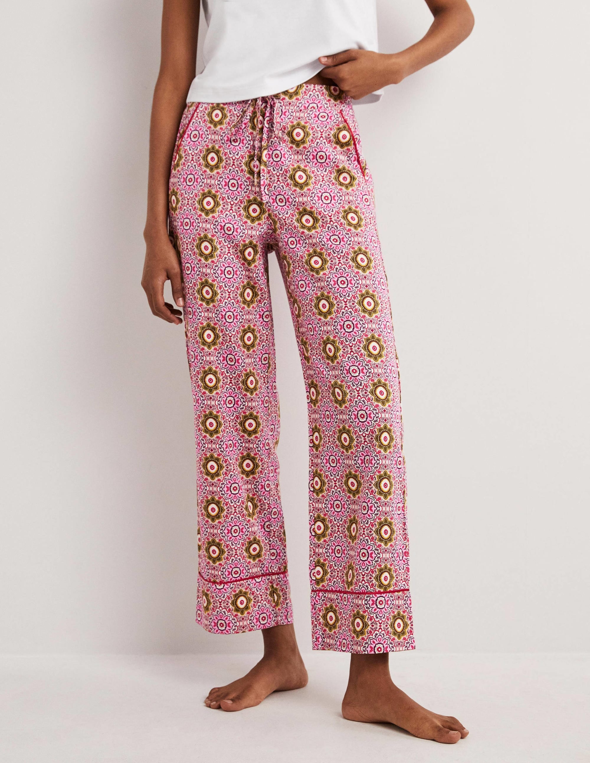 Easy Cotton Sleep Bottoms-Milkshake, Paradise Garden - Image 4