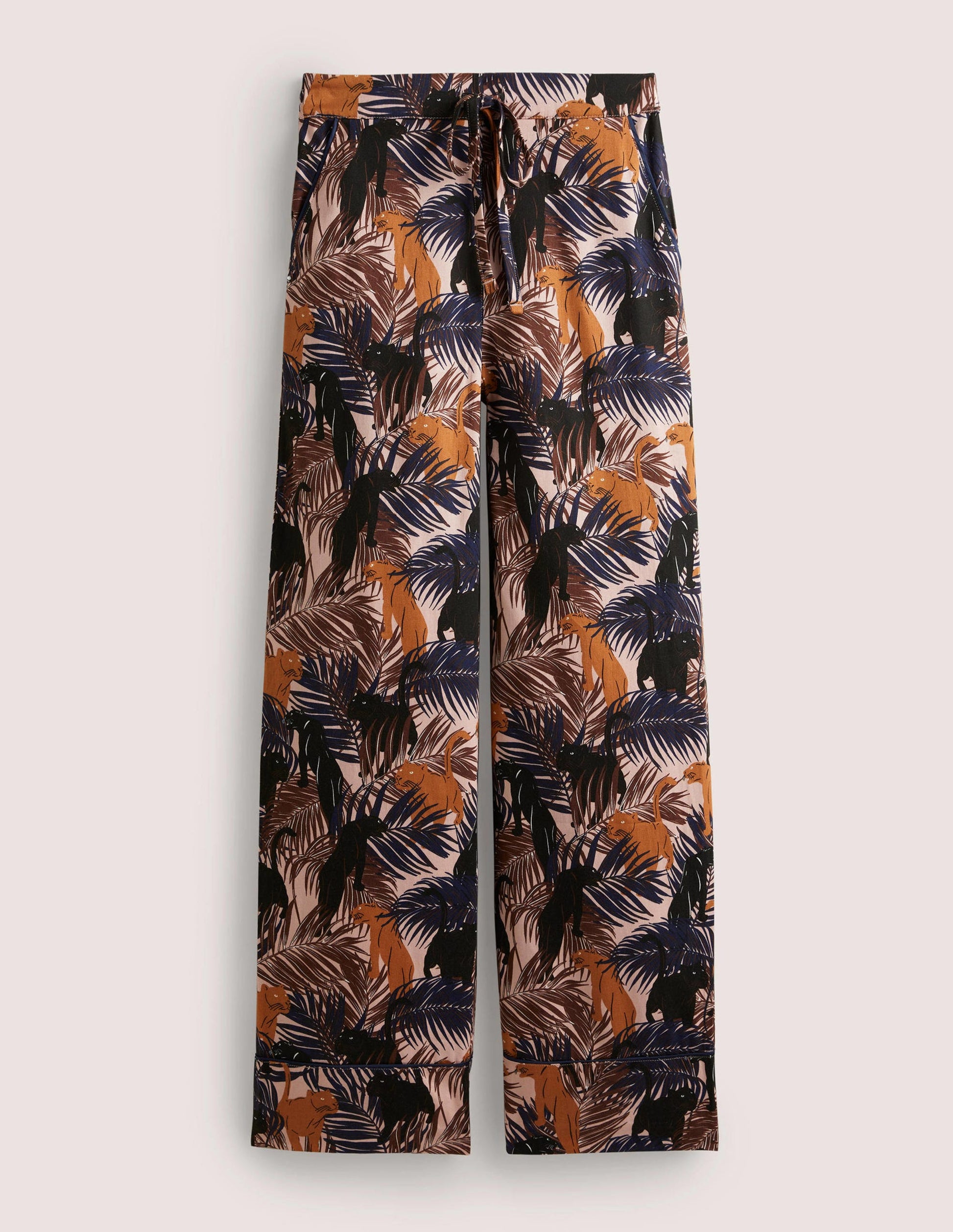 Easy Cotton Sleep Bottoms-Milkshake, Tropic Panther-5