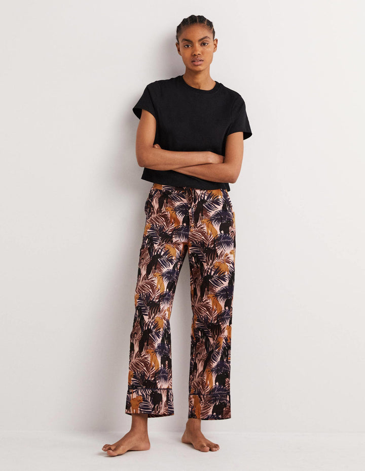 Easy Cotton Sleep Bottoms-Milkshake, Tropic Panther
