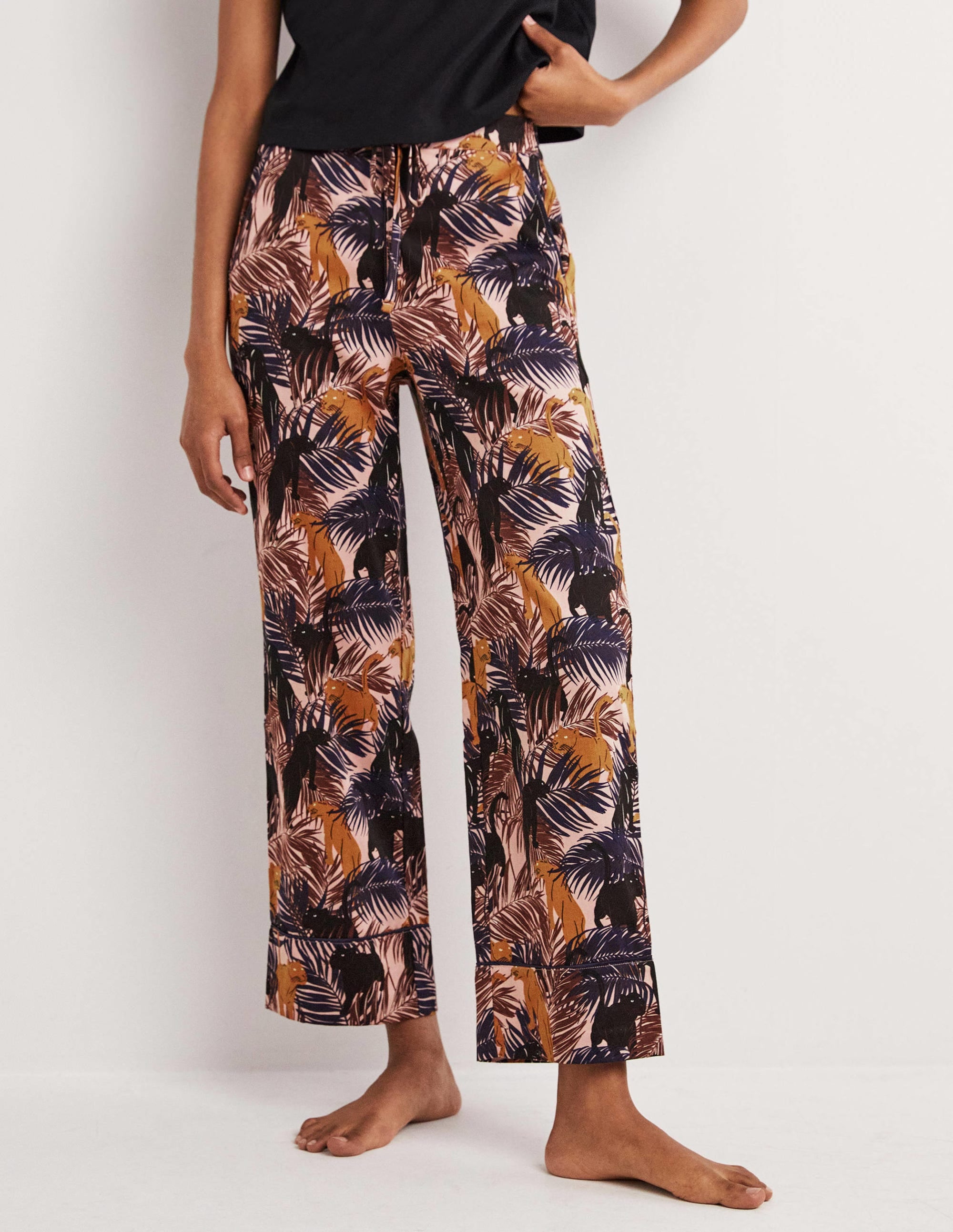 Easy Cotton Sleep Bottoms-Milkshake, Tropic Panther - Image 4