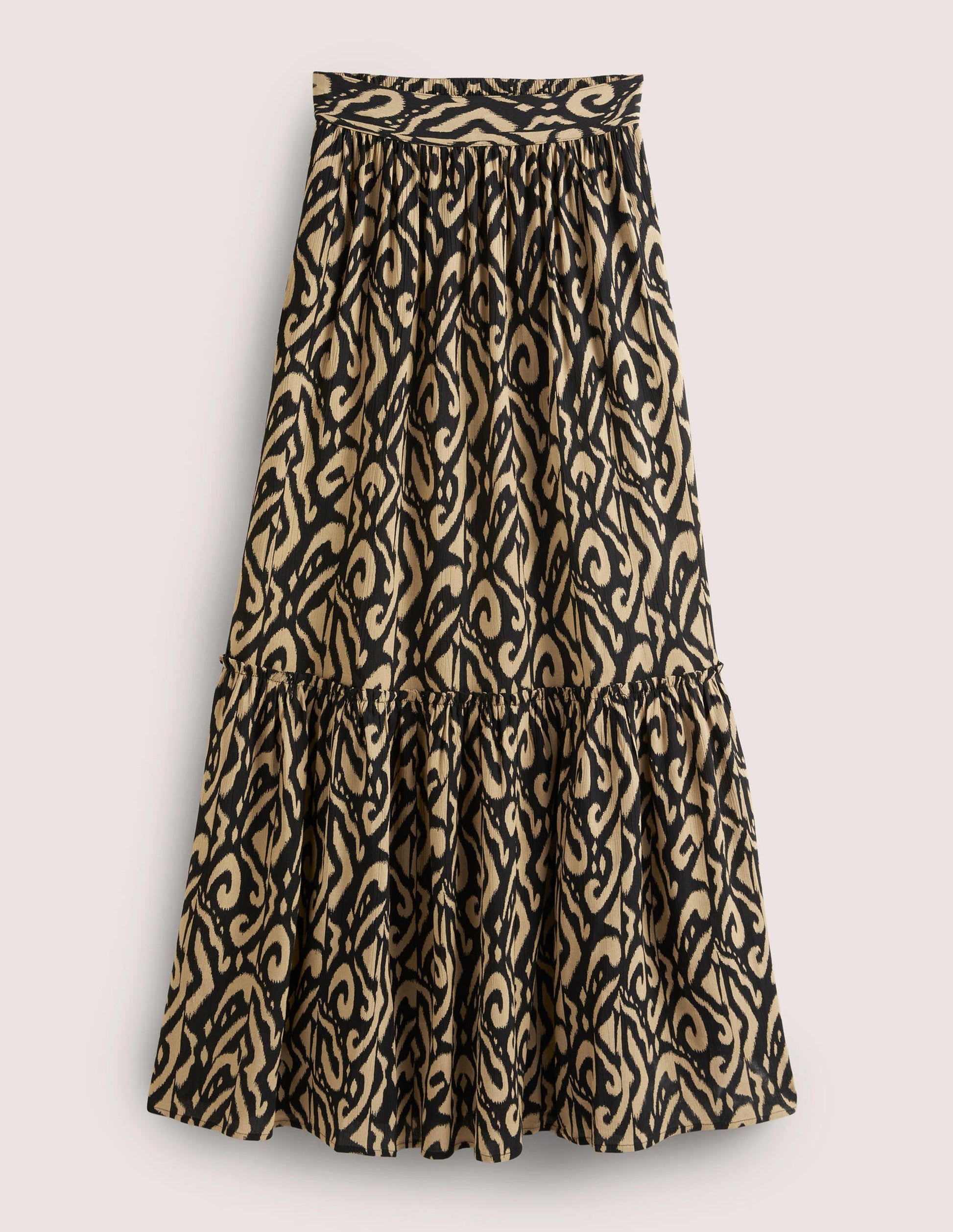 Jupe longue Grace plissée-Noir, Ikat-3