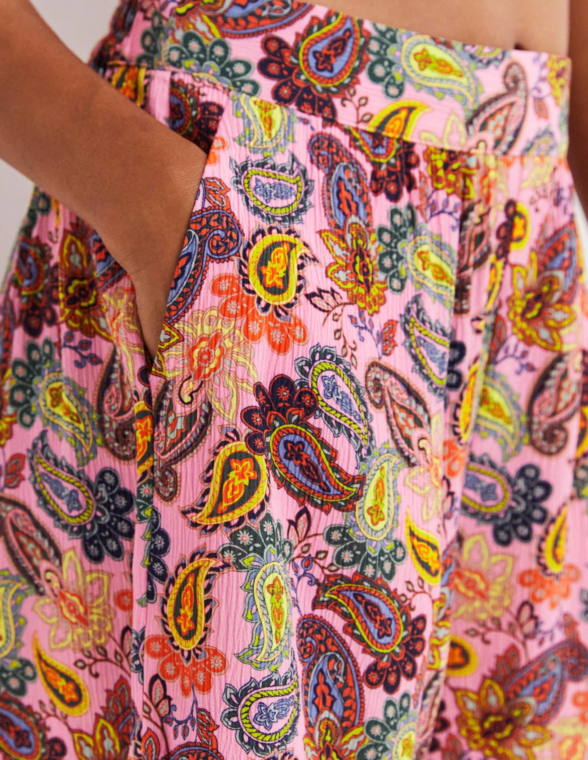 Short Grace plissé-Fleur de cerisier, motif Paisley Charm - Image 2