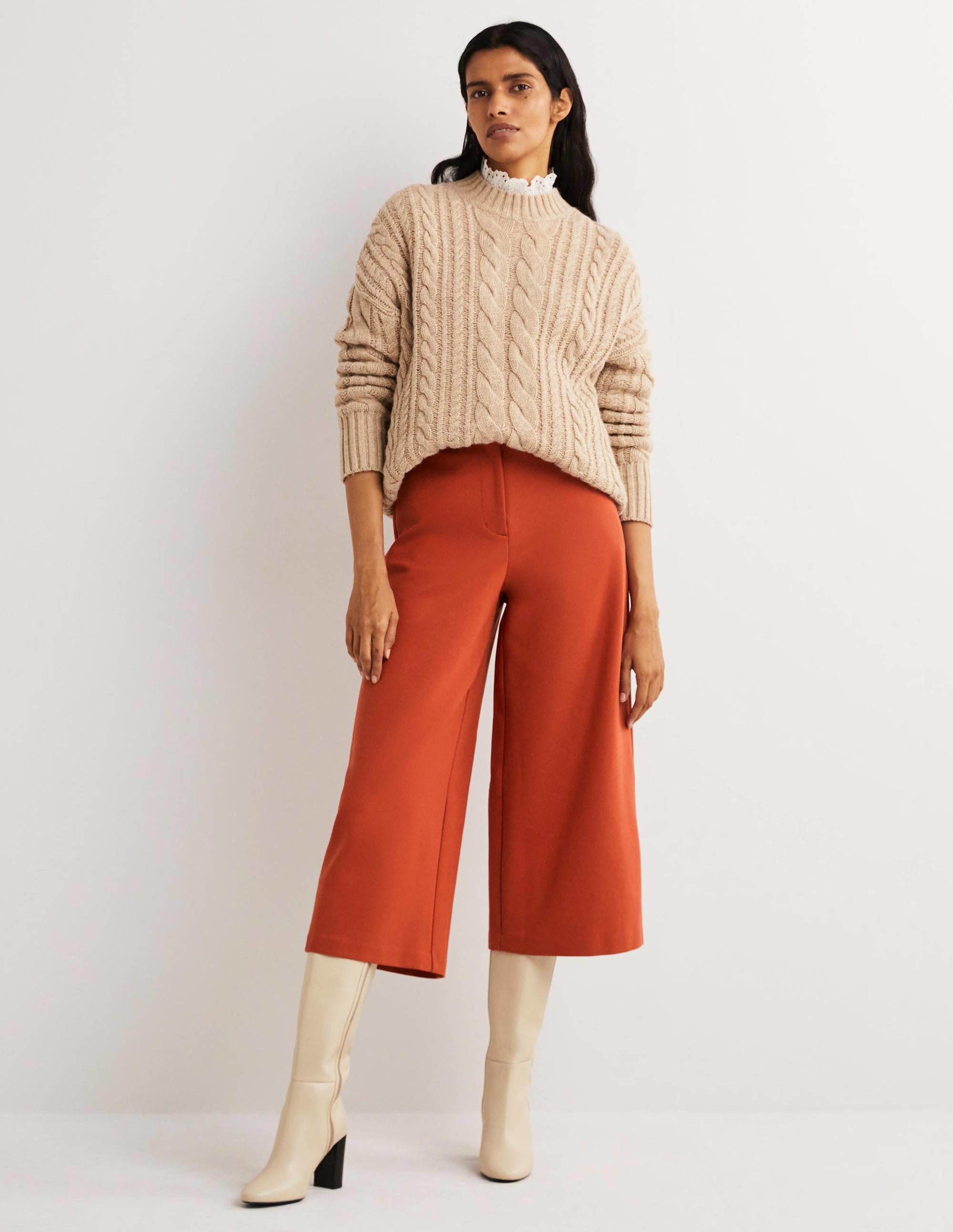 Jersey-Culotte mit weitem Bein-Chiliölrot - Image 1