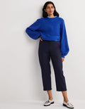 Barrel-Hose aus Flanell-Marineblau
