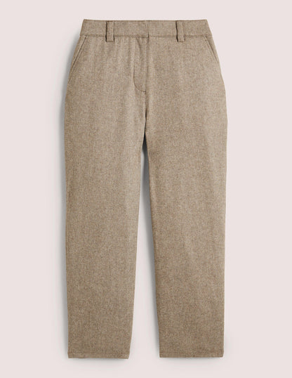 Barrel-Hose aus Flanell-Hellbeige Meliert-7
