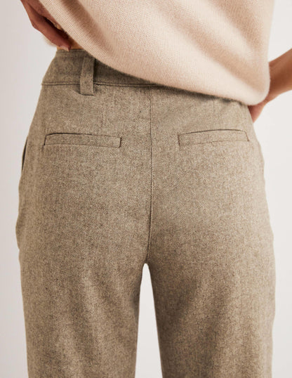 Barrel-Hose aus Flanell-Hellbeige Meliert-4