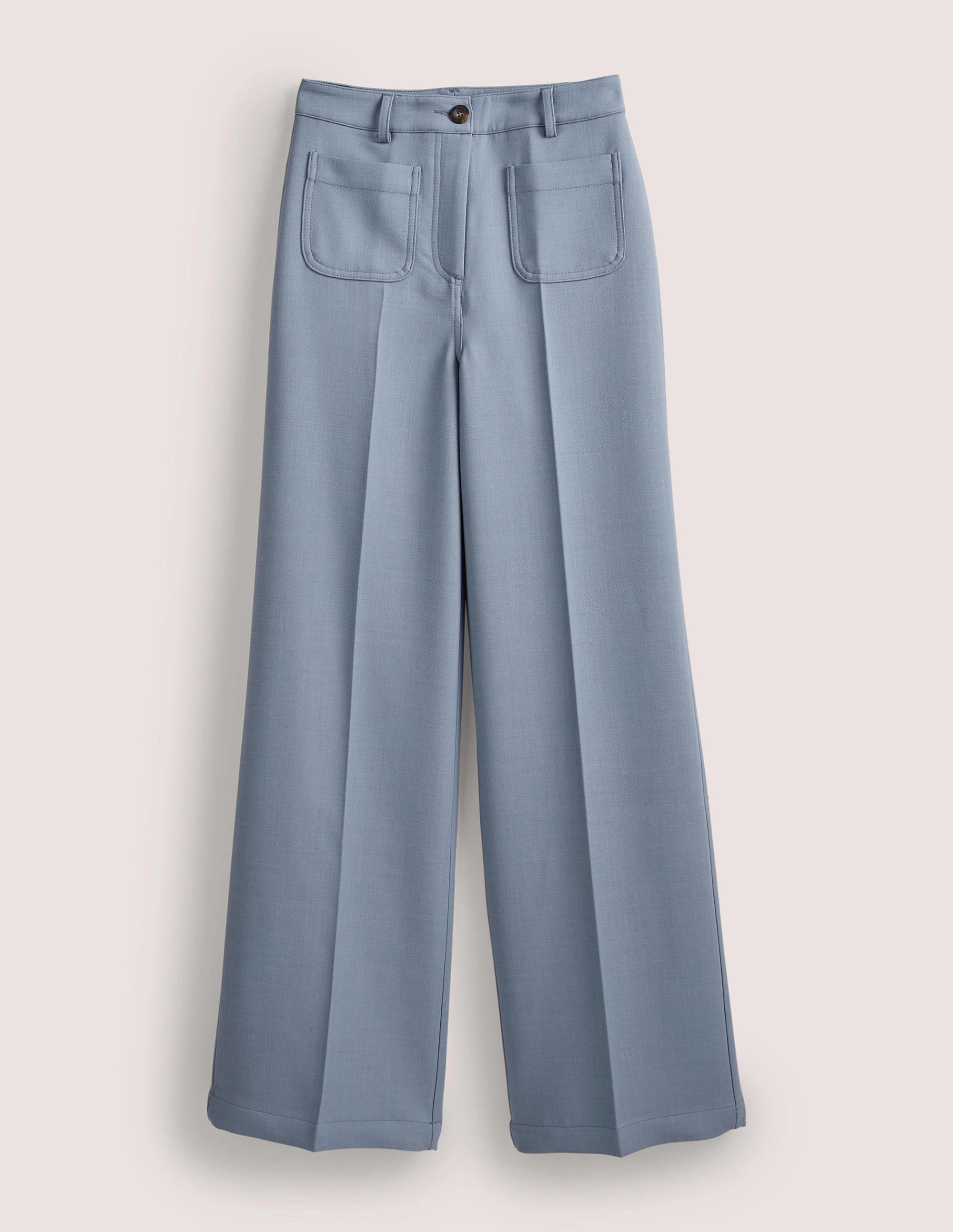 Hoch geschnittene Hose mit weitem Bein-Offiziersblau - Image 5