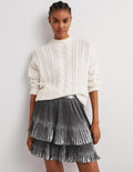 Plisse Mini Skirt-Party Metallic