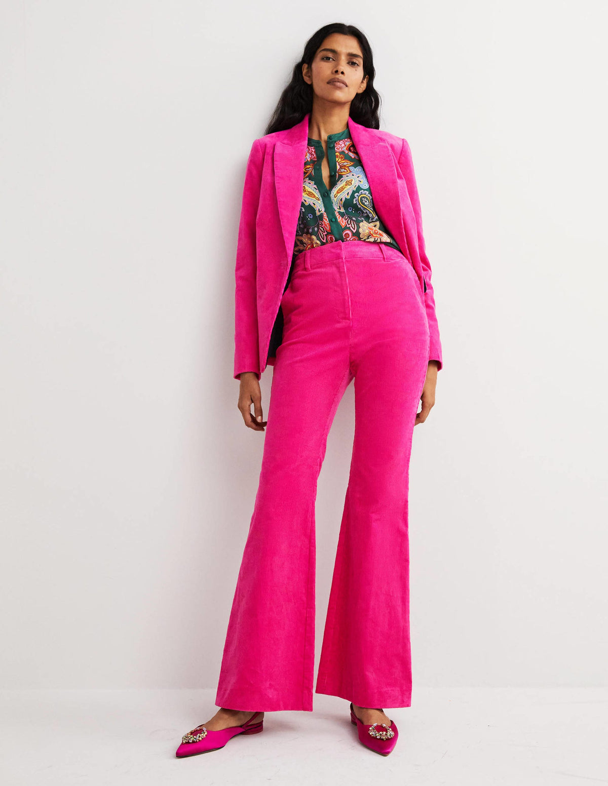 Ausgestellte Cordhose-Wassermelonenrosa - Image 1