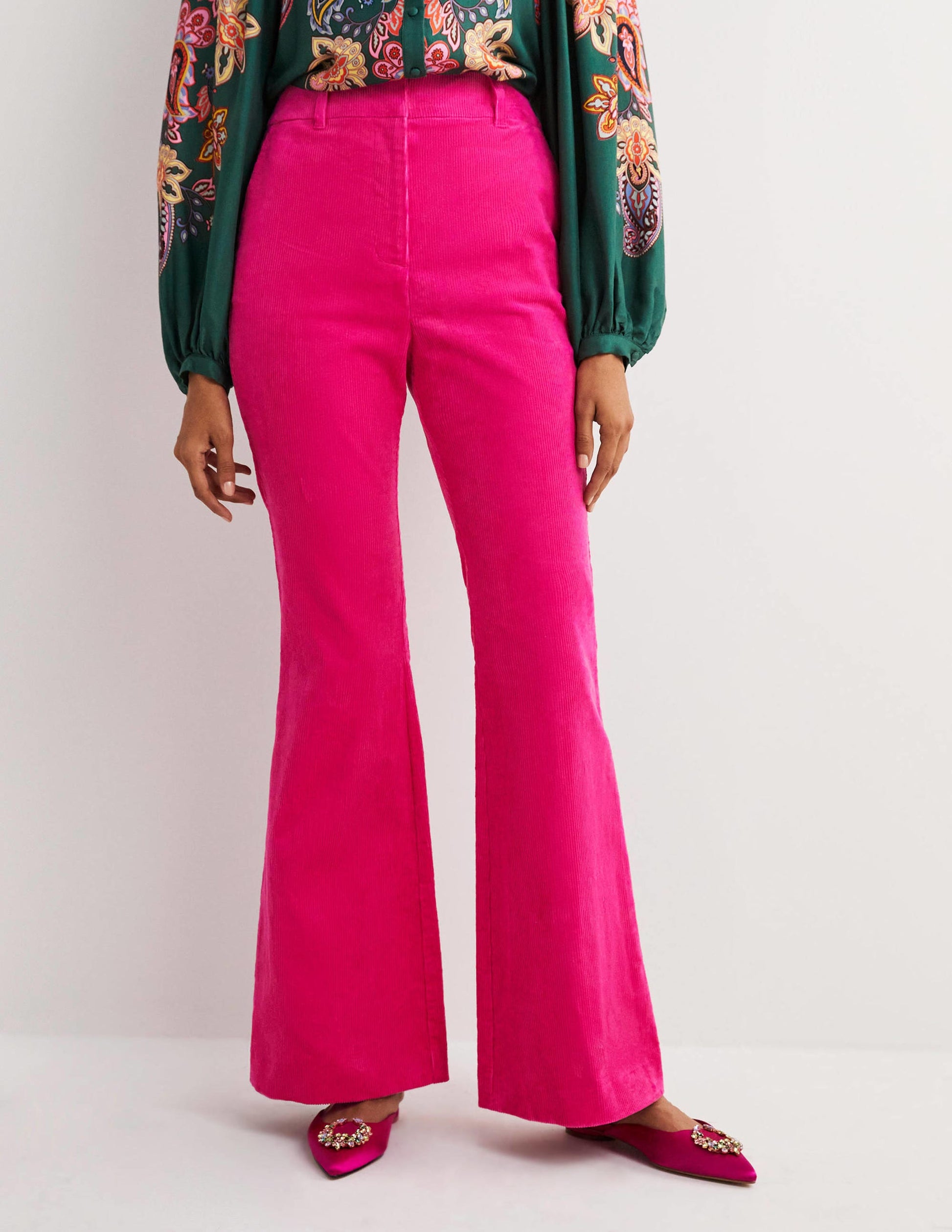 Ausgestellte Cordhose-Wassermelonenrosa-4