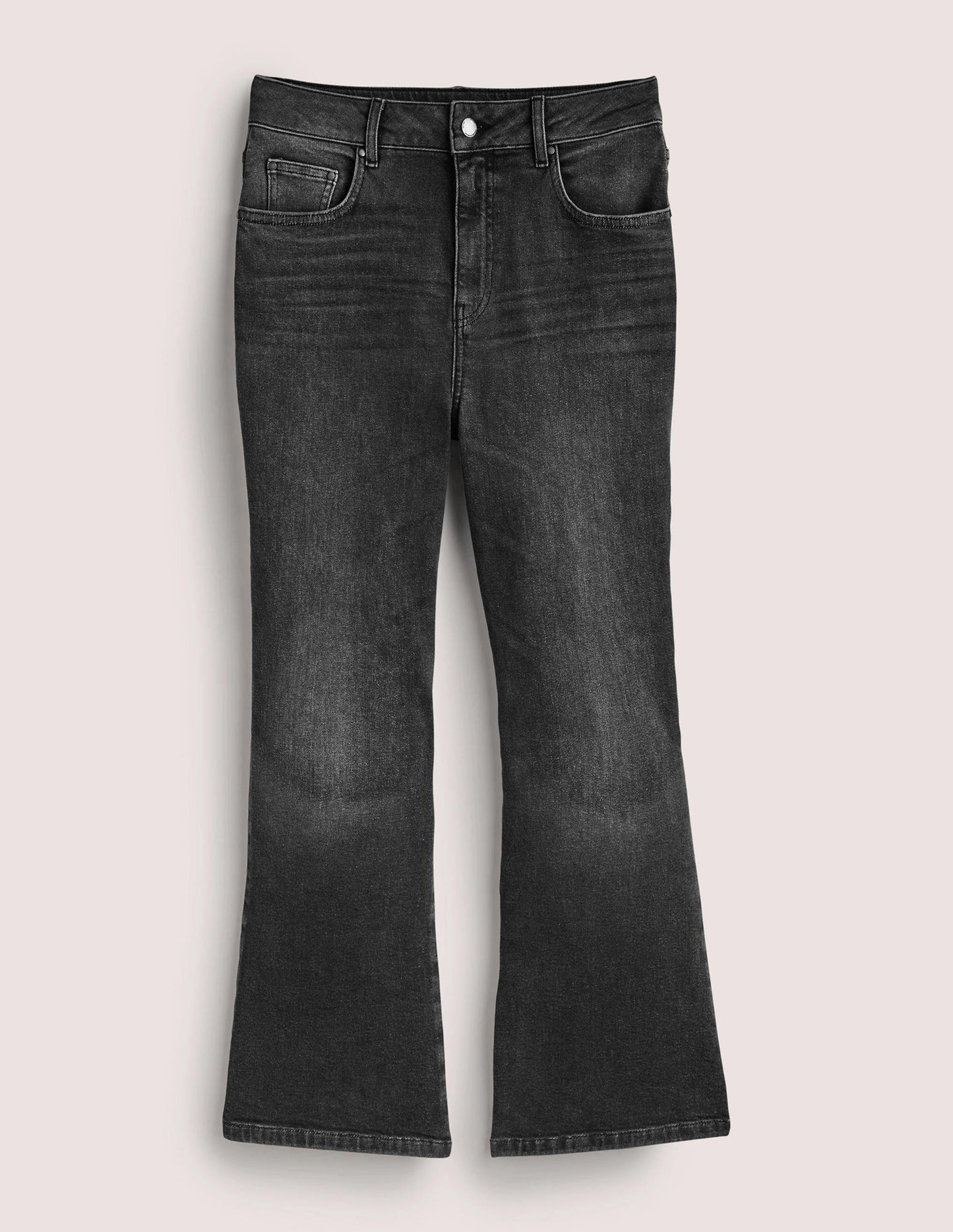 Anliegende 7/8-Jeans mit Schlag-Schwarz