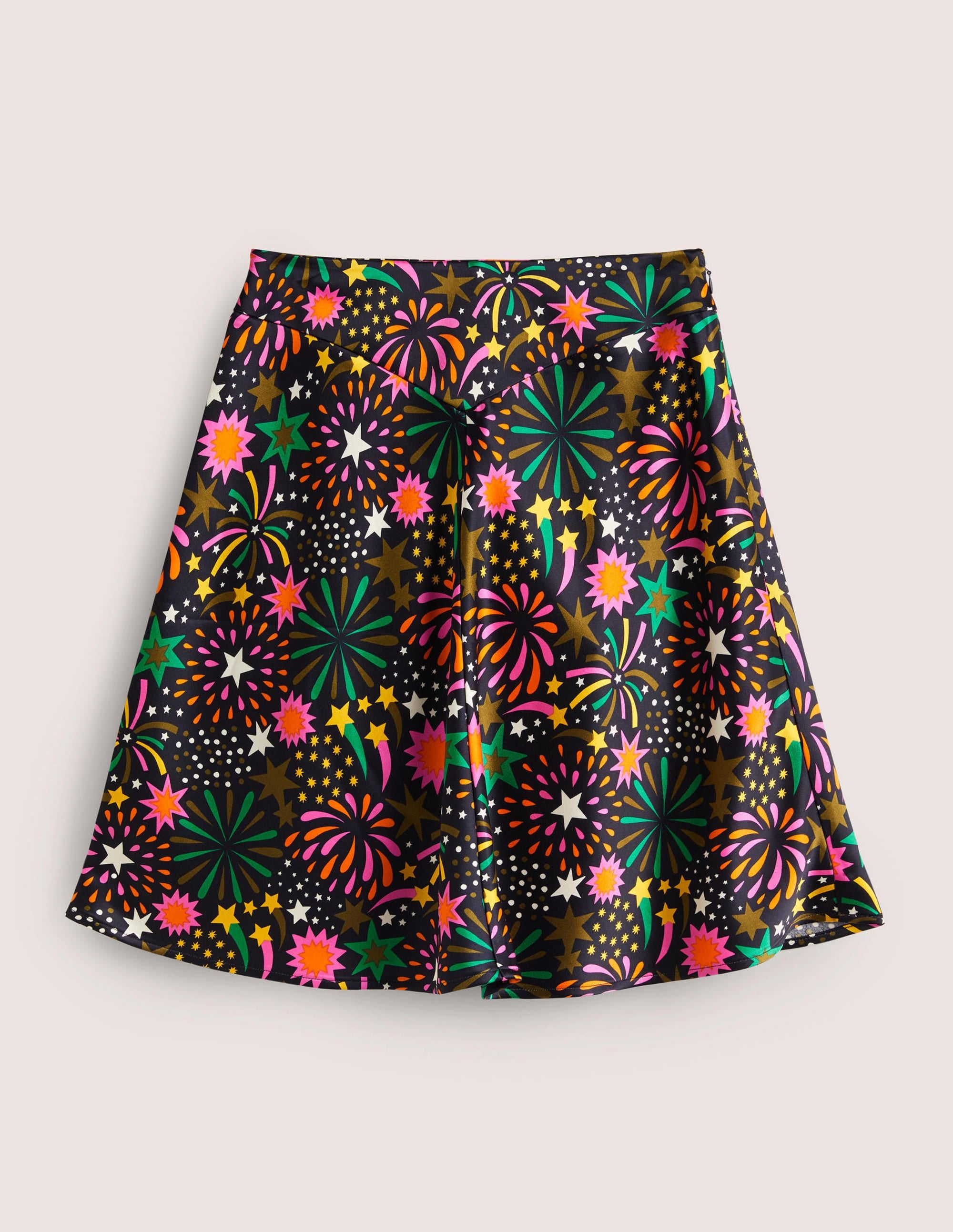 Mini-jupe en satin à coupe en biais-Multi, motif Firework Bloom - Image 5