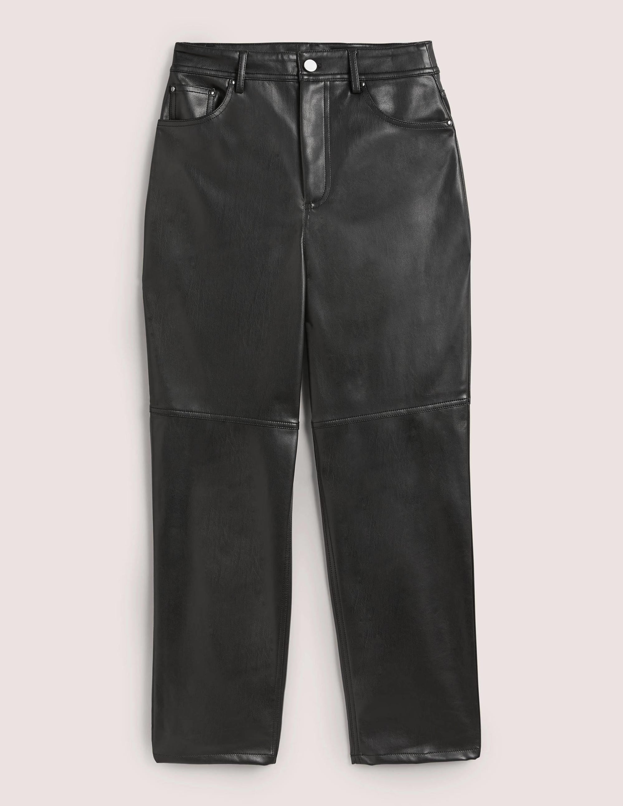 Pantalon droit en similicuir-Noir - Image 6