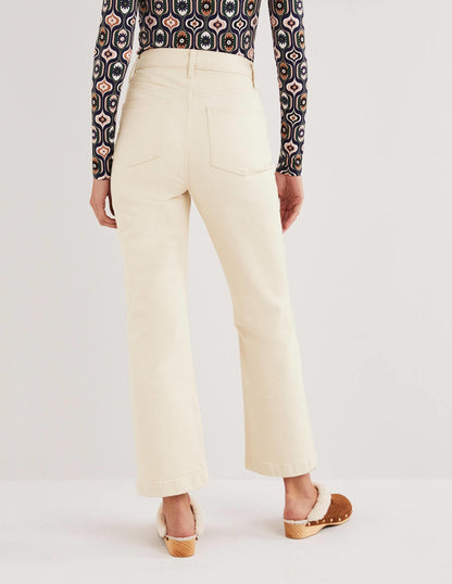 7/8-Jeans mit Schlag aus festem Denimstoff-Ecru-3