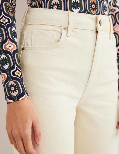 7/8-Jeans mit Schlag aus festem Denimstoff-Ecru-4