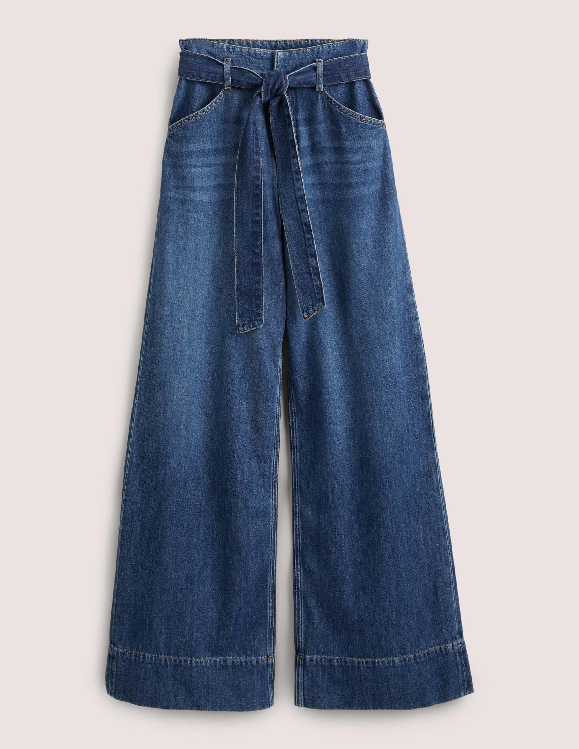 Belted Wide Leg Jeans-Mid Vintage - Image 6