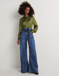 Belted Wide Leg Jeans-Mid Vintage