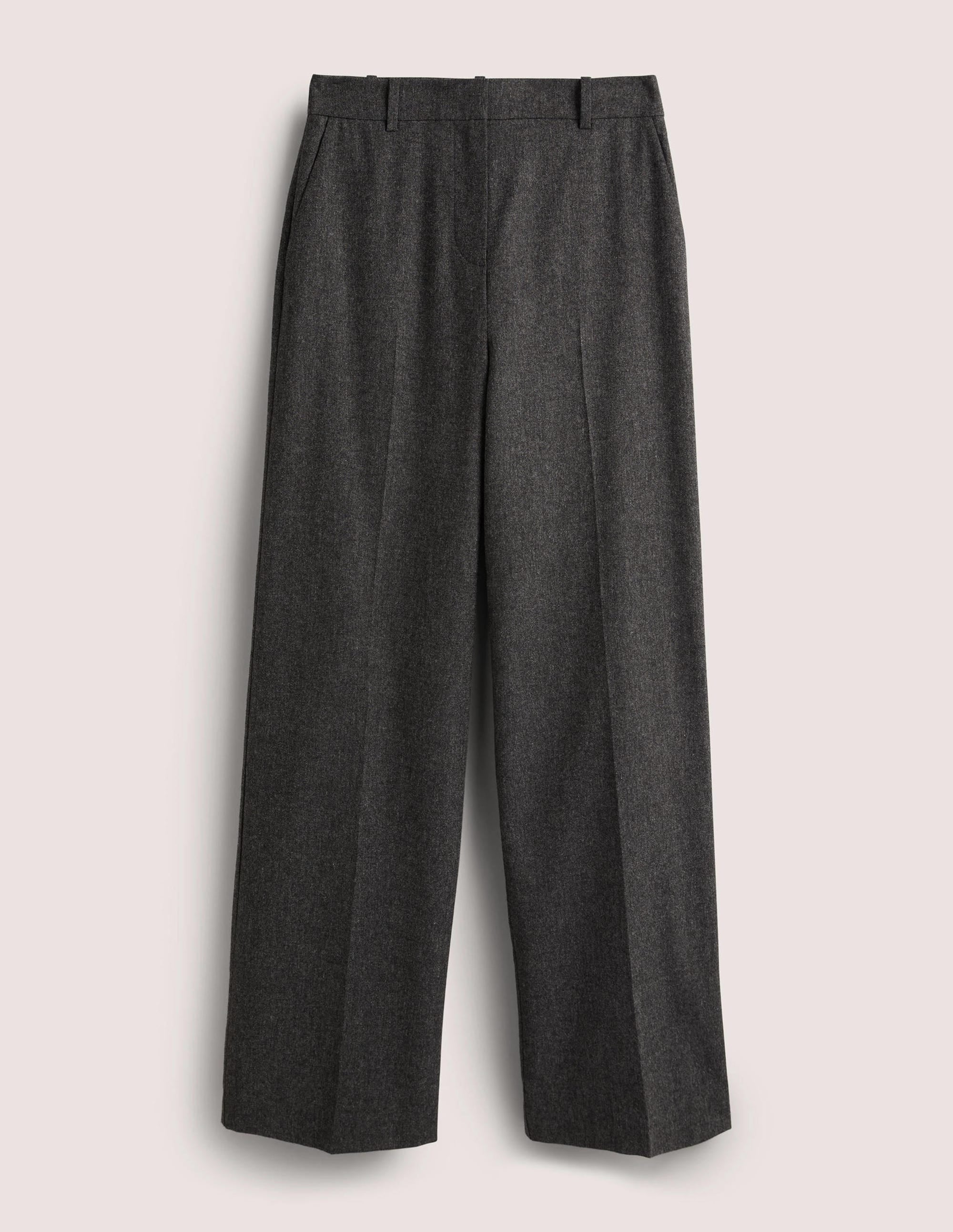 Pantalon large en laine-Anthracite chiné - Image 6