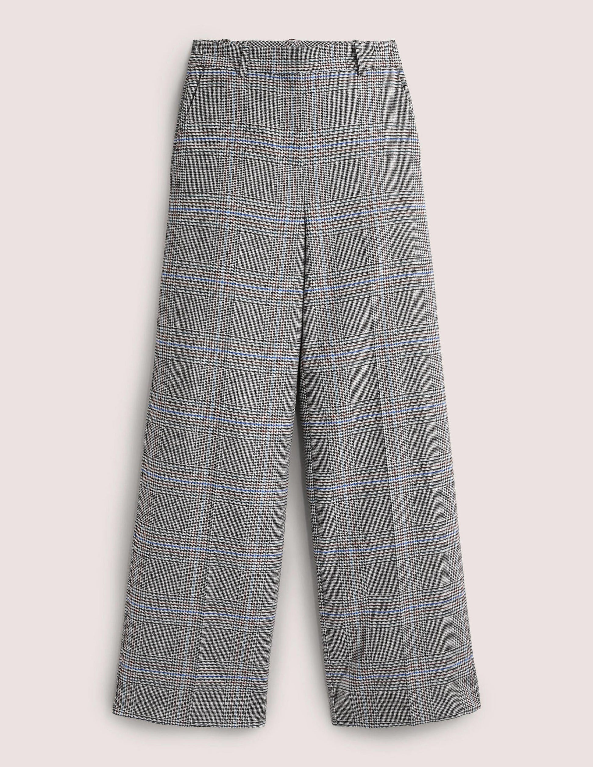 Wollhose mit weitem Bein-Anthrazit, Kariert-5