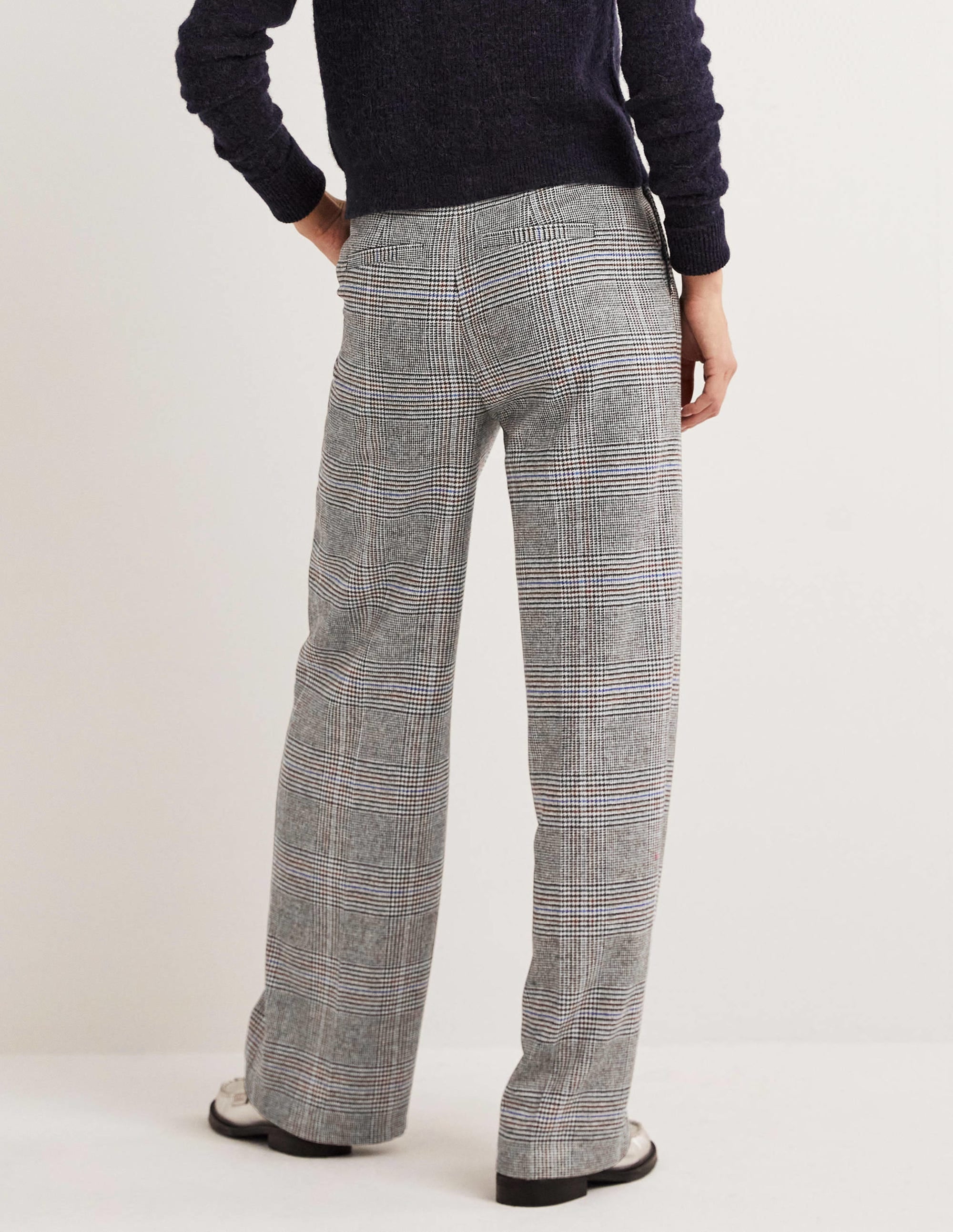 Wollhose mit weitem Bein-Anthrazit, Kariert - Image 3