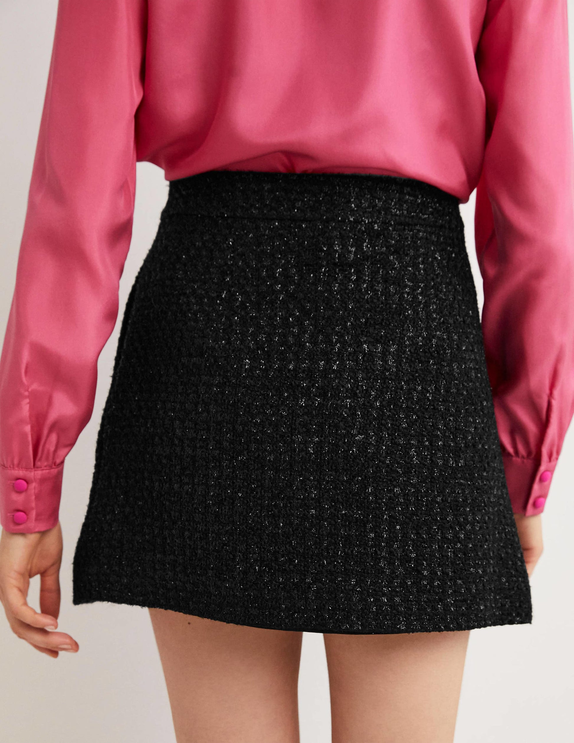 Mini-jupe métallisée en tweed-Tweed scintillant-3