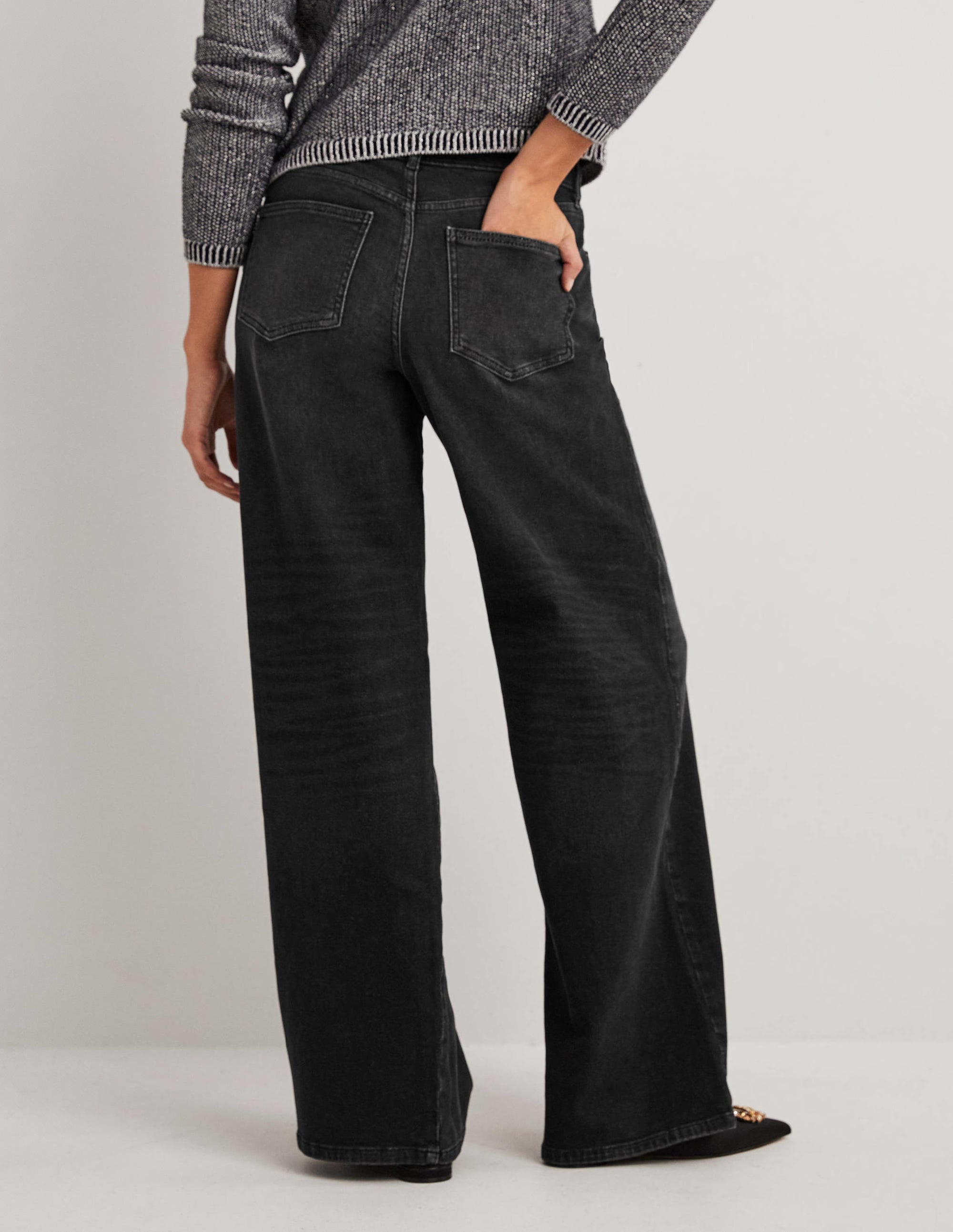 Jean large taille basse-Noir - Image 3