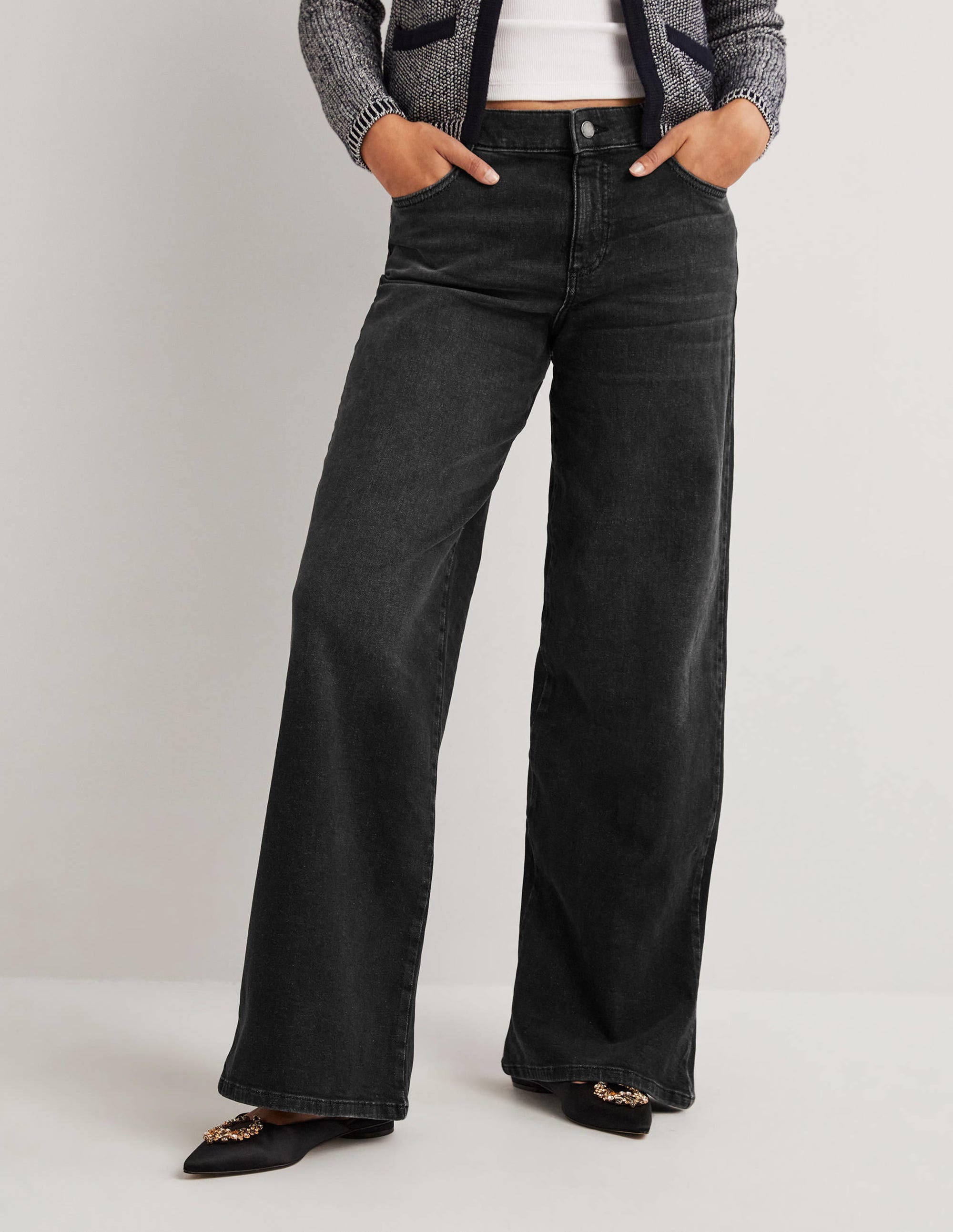 Jean large taille basse-Noir - Image 4