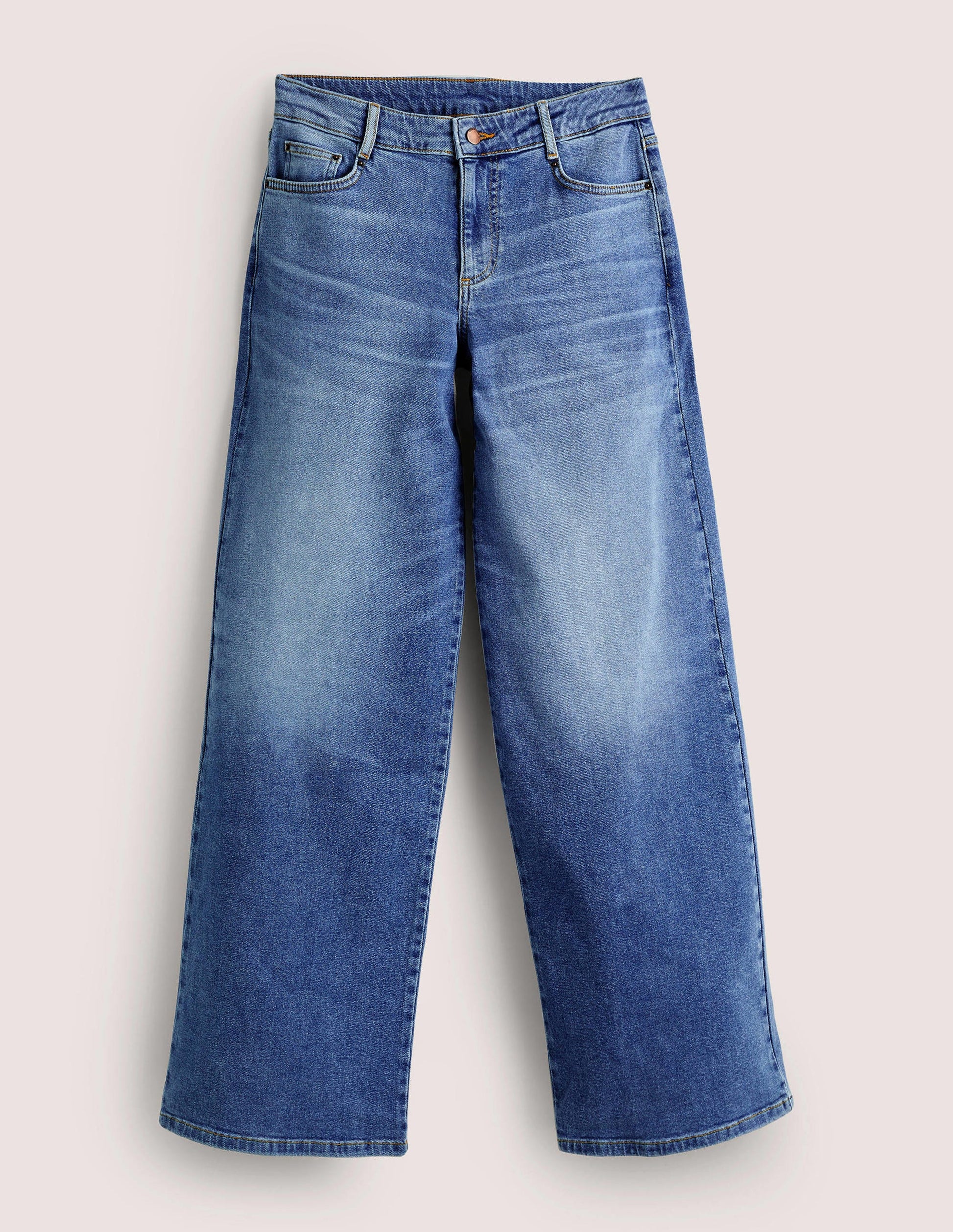 Tief sitzende Jeans mit weitem Bein-Helles Vintageblau-6