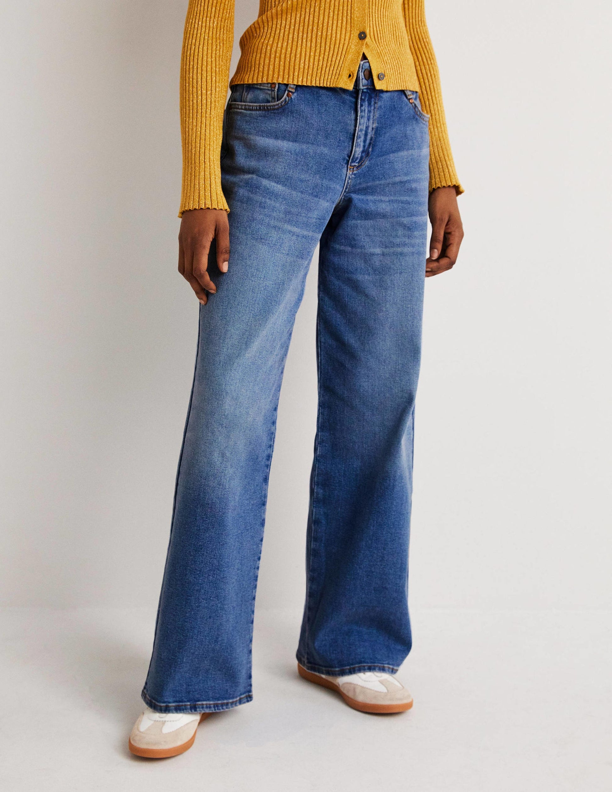 Tief sitzende Jeans mit weitem Bein-Helles Vintageblau-5