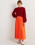 Jupe midi corolle en tulle-Lys tigré