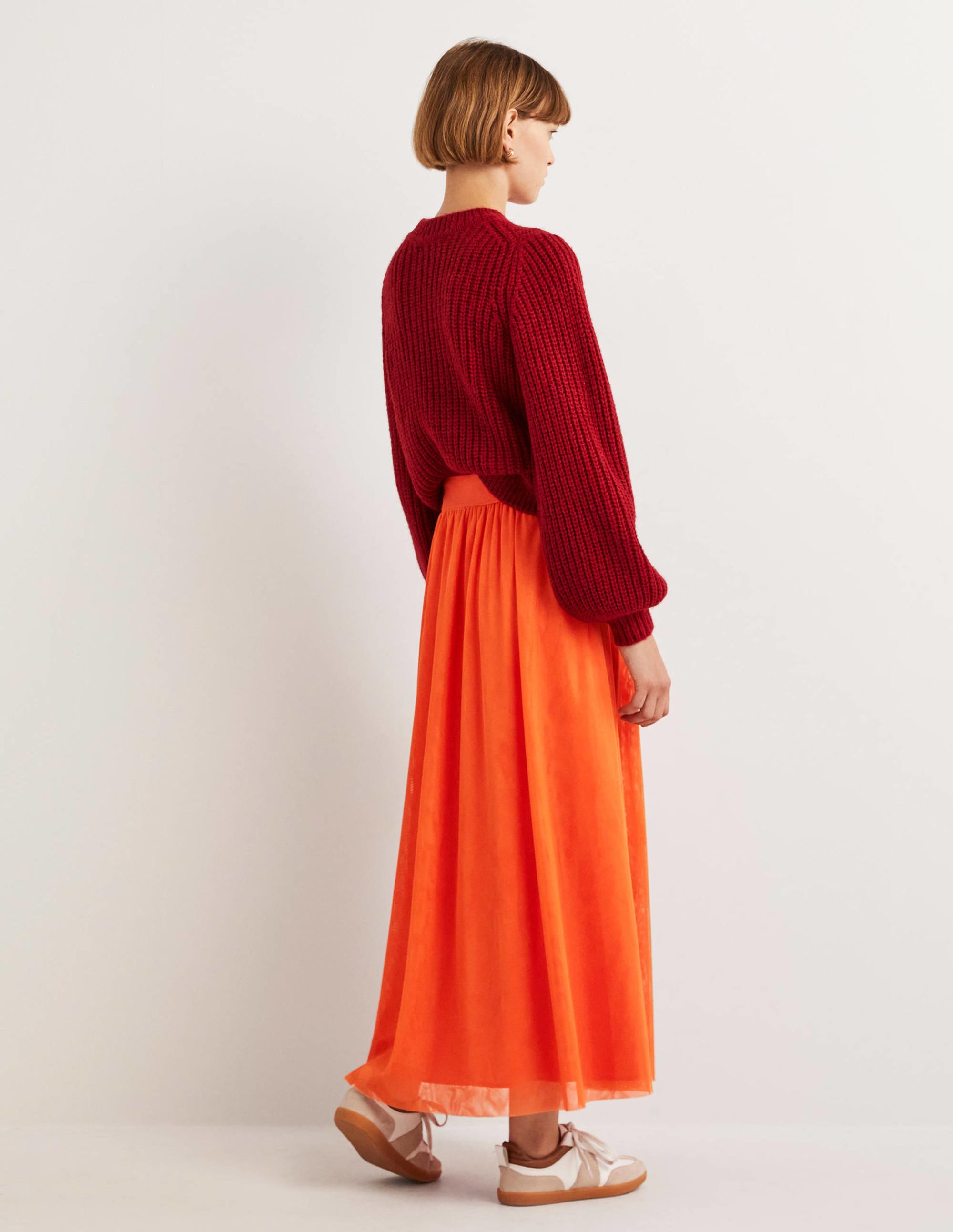Jupe midi corolle en tulle-Lys tigré - Image 3