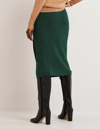 Knitted Column Skirt-Kohlschwarz