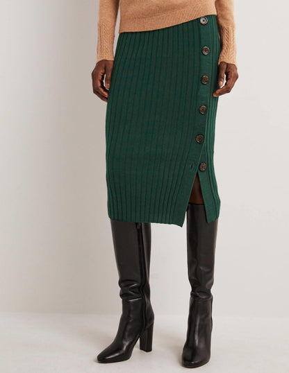 Knitted Column Skirt-Kohlschwarz