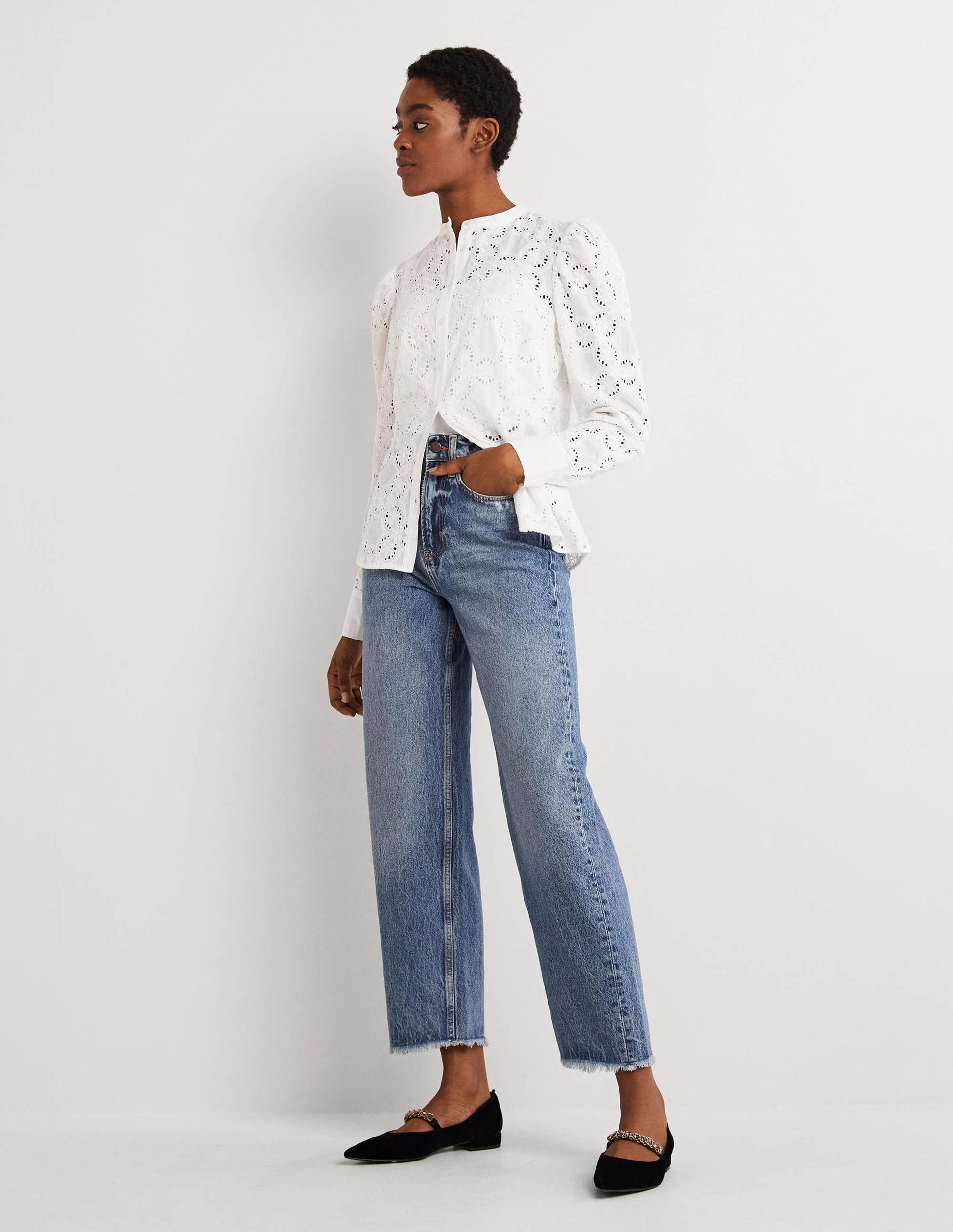 Jean droit rigide-Vintage moyen-1