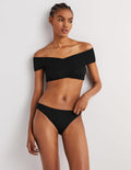 Klassische Bikinihose-Strukturiertes Schwarz