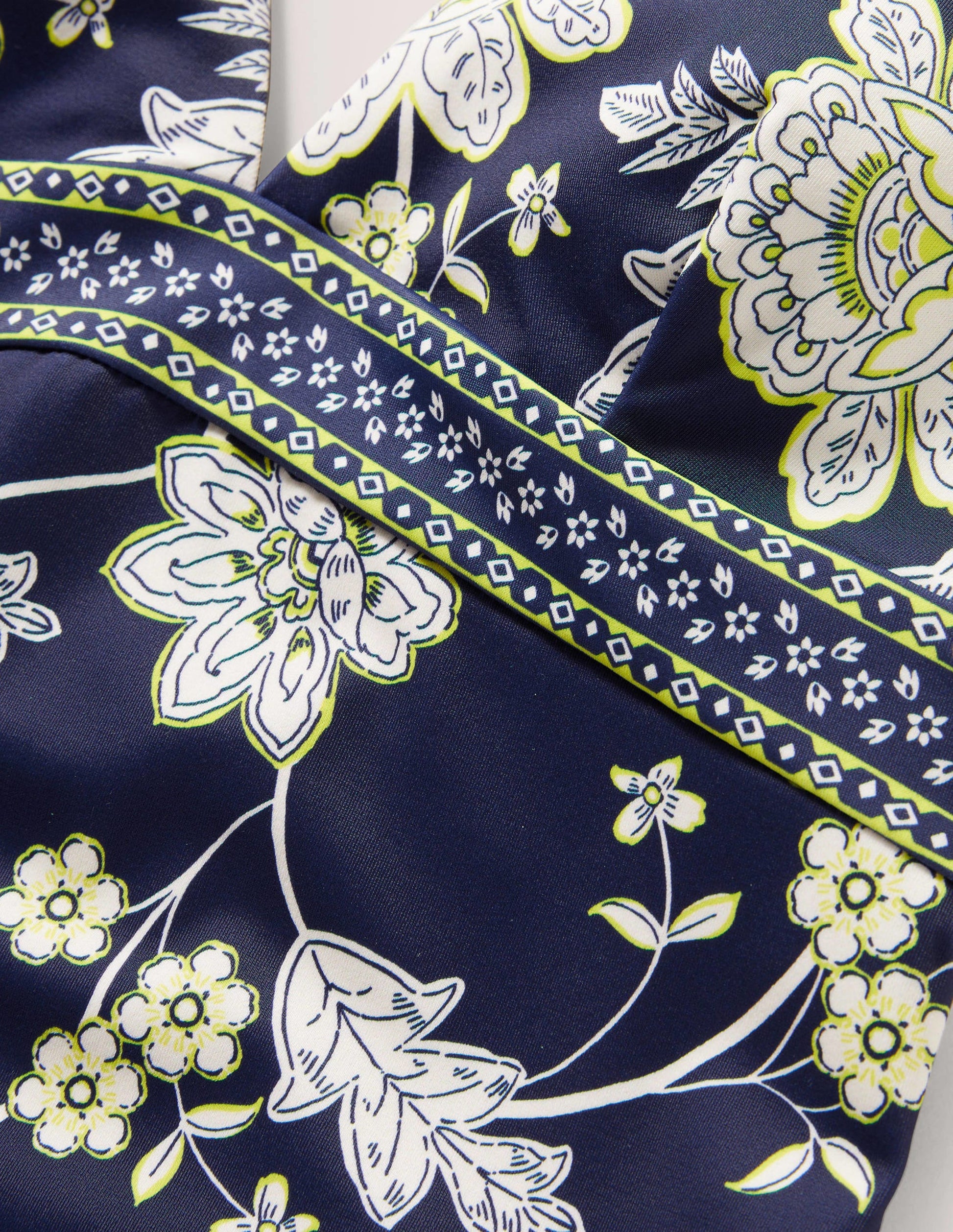 Arezzo Badeanzug mit V-Ausschnitt und Einsatz-Navy, Chintz Bloom-6