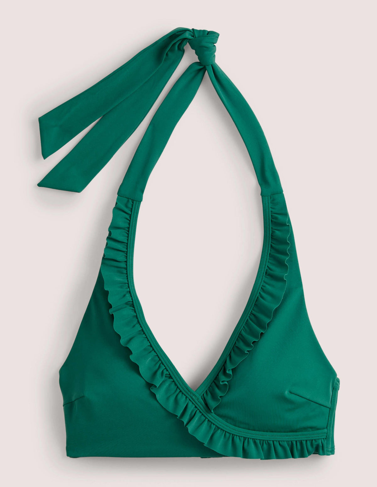 Neckholder-Bikinioberteil mit Rüschen-Malachitgrün - Image 5