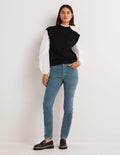 Schmale Cord-Jeans mit geradem Bein-Offiziersblau
