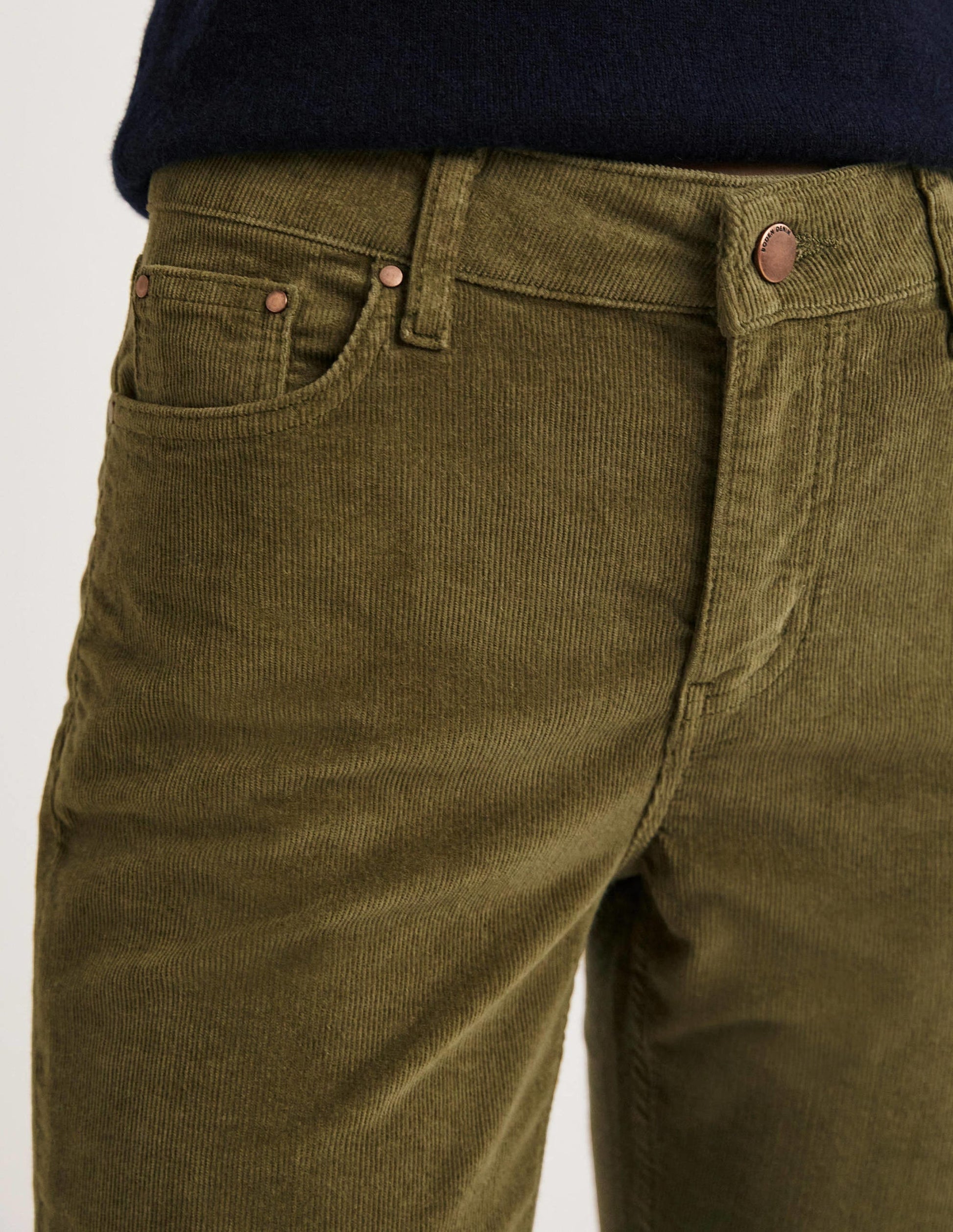 Schmale Cord-Jeans mit geradem Bein-Feldgrün-2