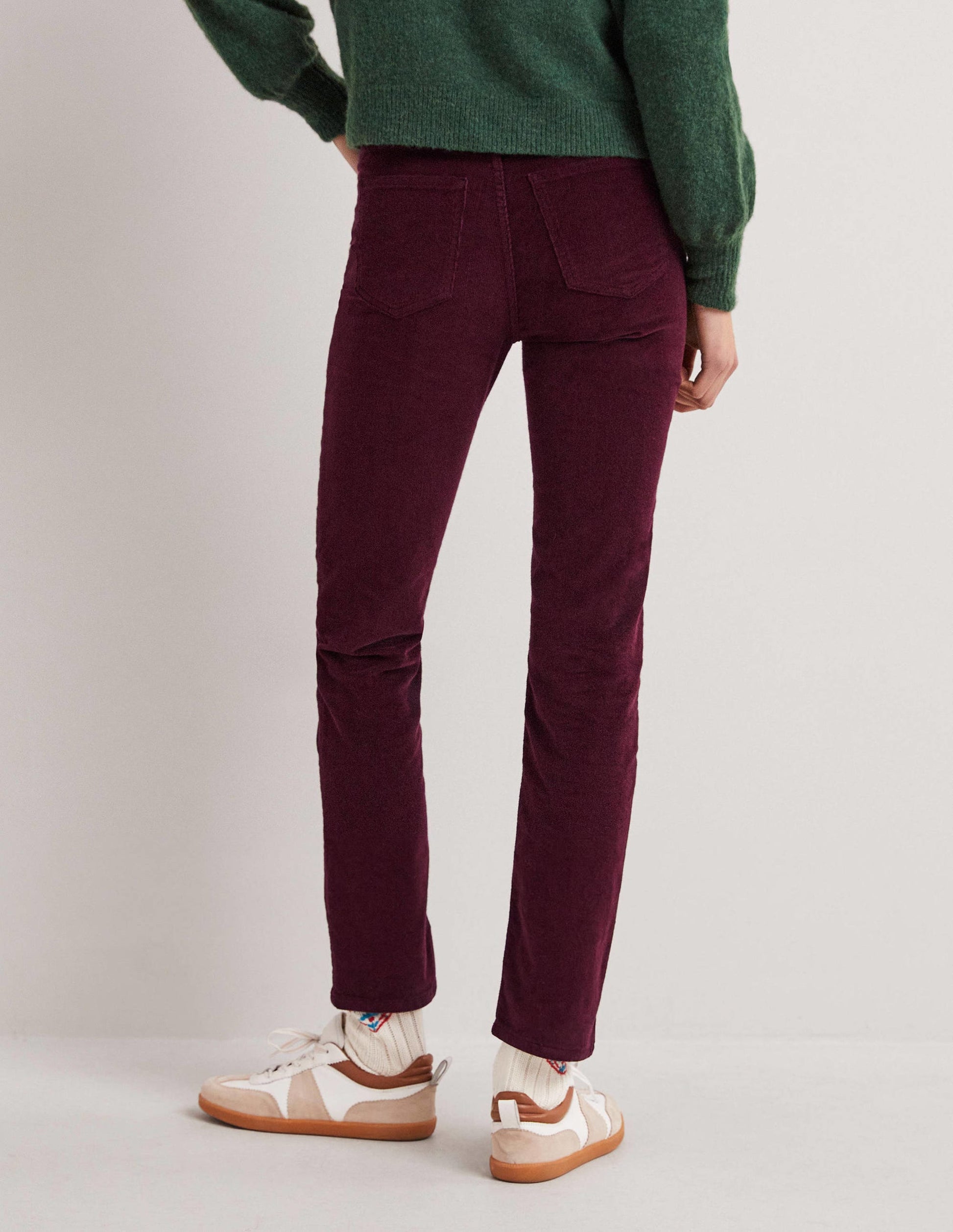 Schmale Cord-Jeans mit geradem Bein-Glühweinrot-3