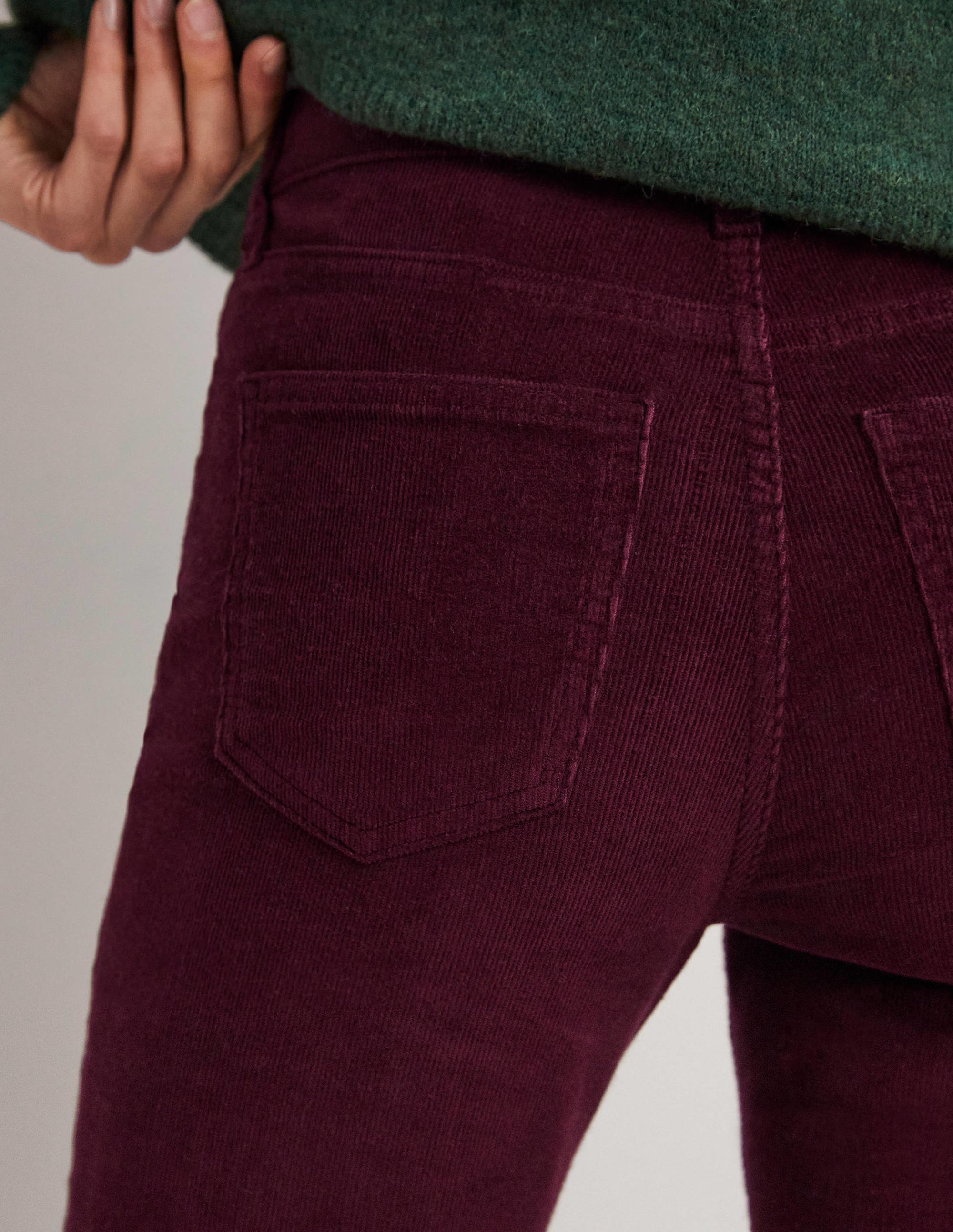 Schmale Cord-Jeans mit geradem Bein-Glühweinrot - Image 5