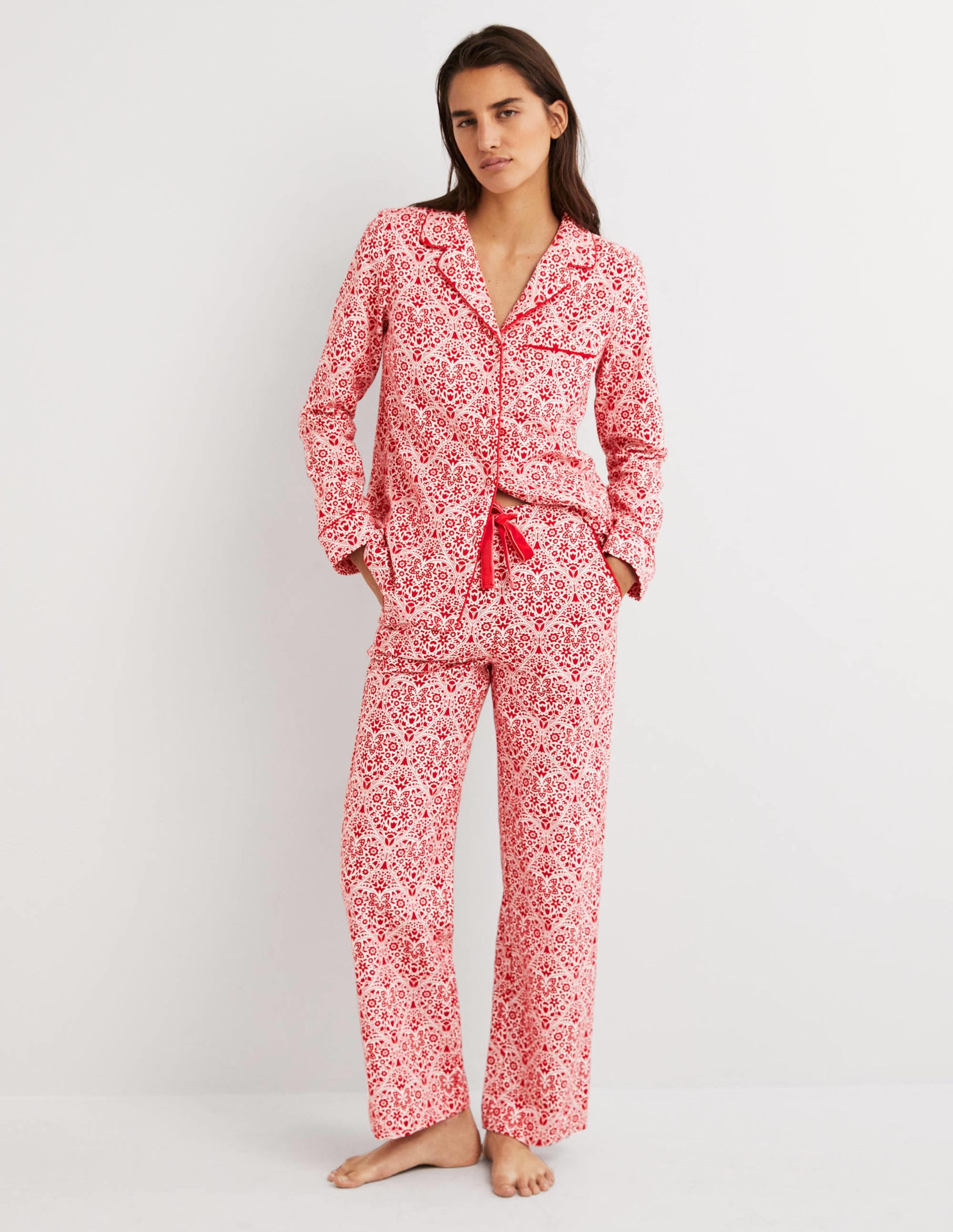 Red Heart Bloom Cosy Pyjama Set-Rouge rockabilly, motif Heart Bloom - Image 1