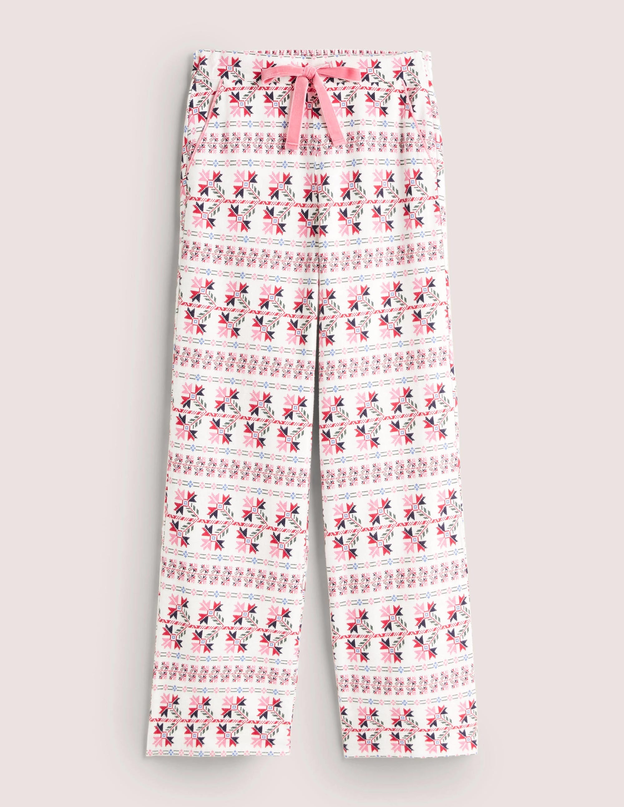 White Aztec Print Pyjama Bottoms-Ivoire, motif Aztec Bloom - Image 5
