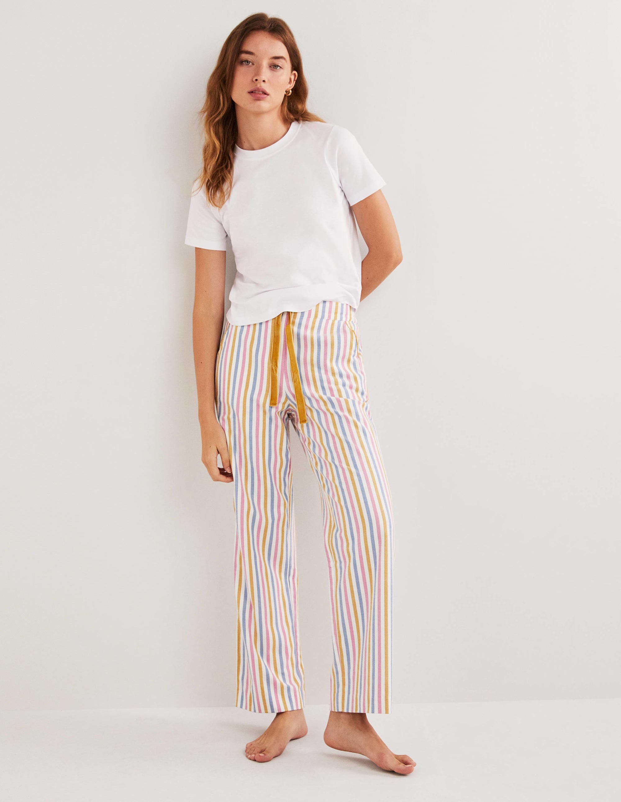 Candy-Stripe Pyjama Bottoms-Rayé bleu Côte d'Azur - Image 1
