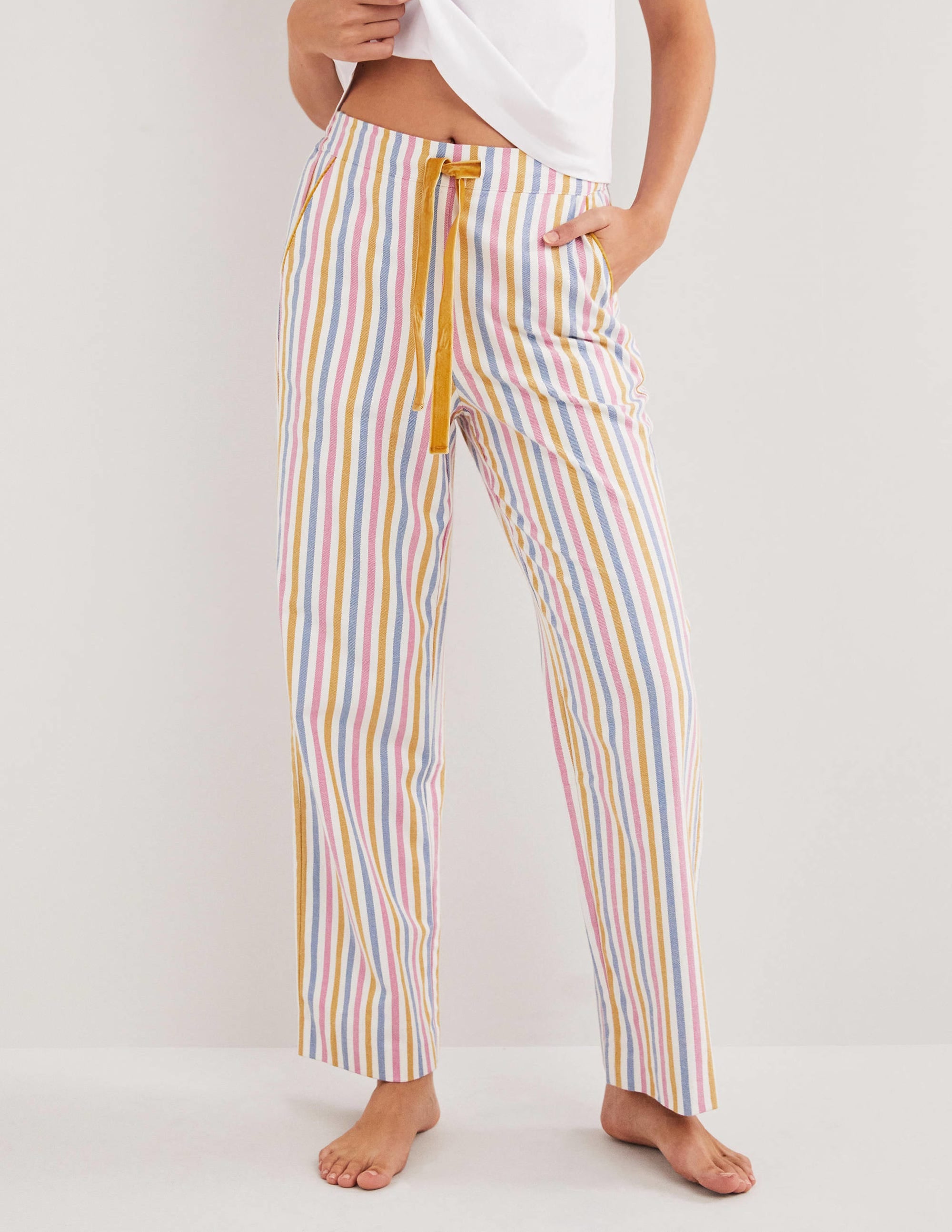 Candy-Stripe Pyjama Bottoms-Rayé bleu Côte d'Azur - Image 4