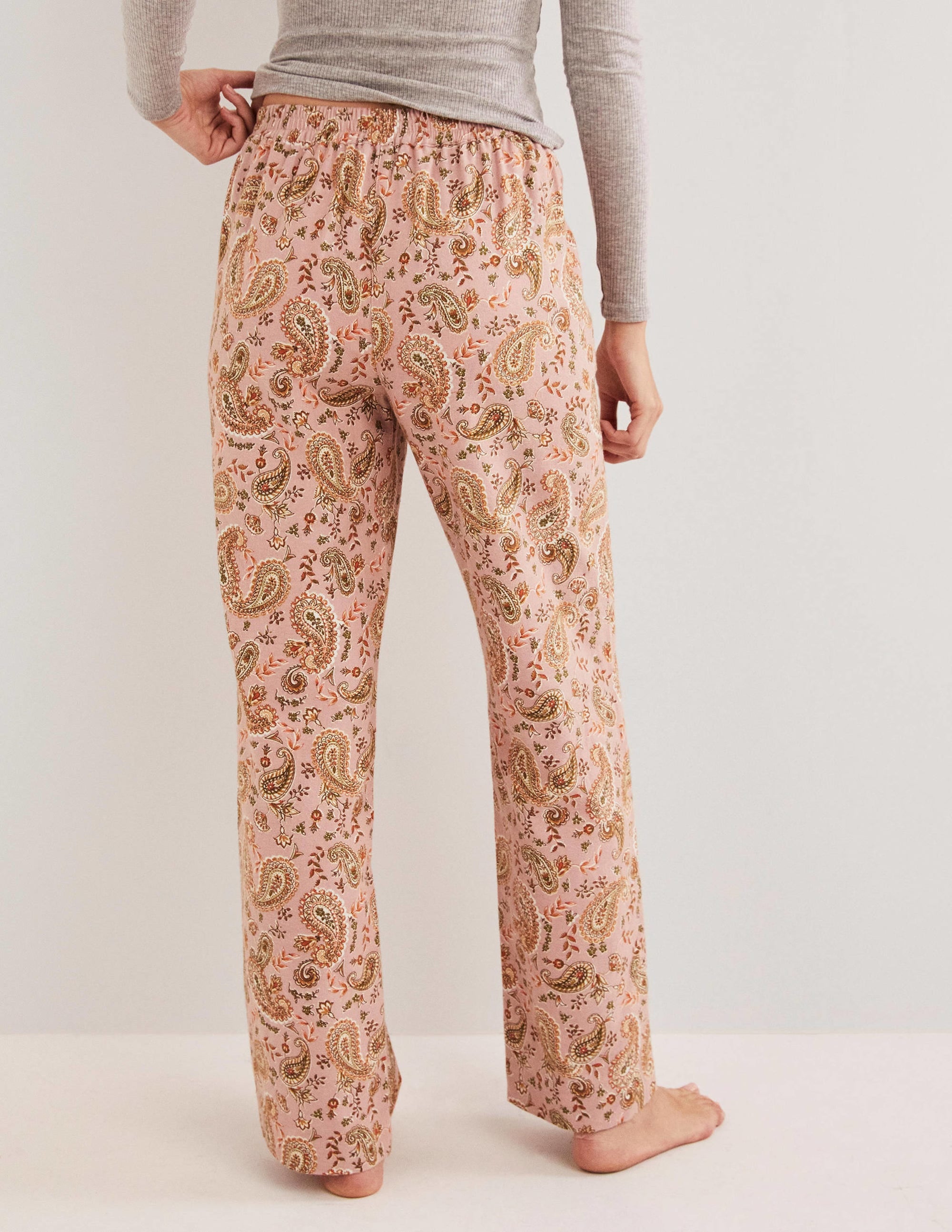 Pink Paisley Print Pyjama Bottoms-Milchshake, Paisleymuster - Image 3