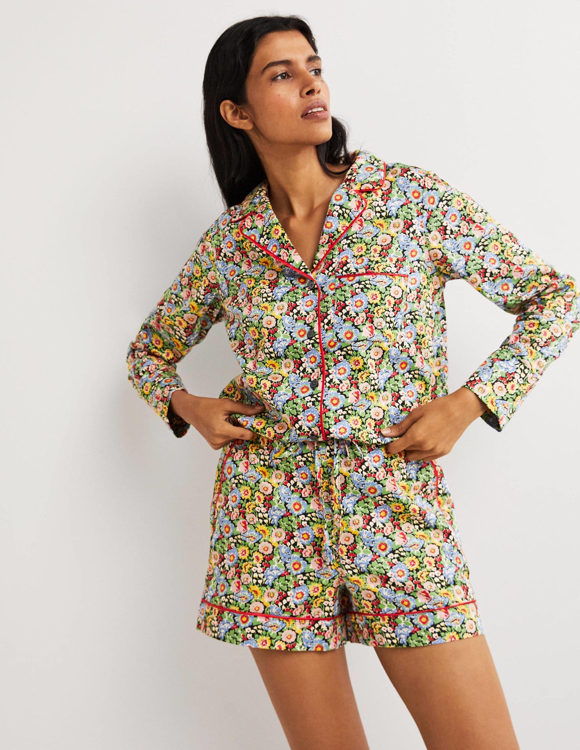 Easy Cotton Sleep Short-Multi, Flora Illusion-1