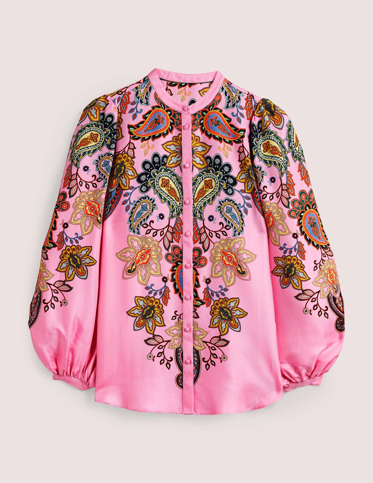 Anna Bluse mit Blousonärmeln-Kirschblütenrosa, Paisleymuster