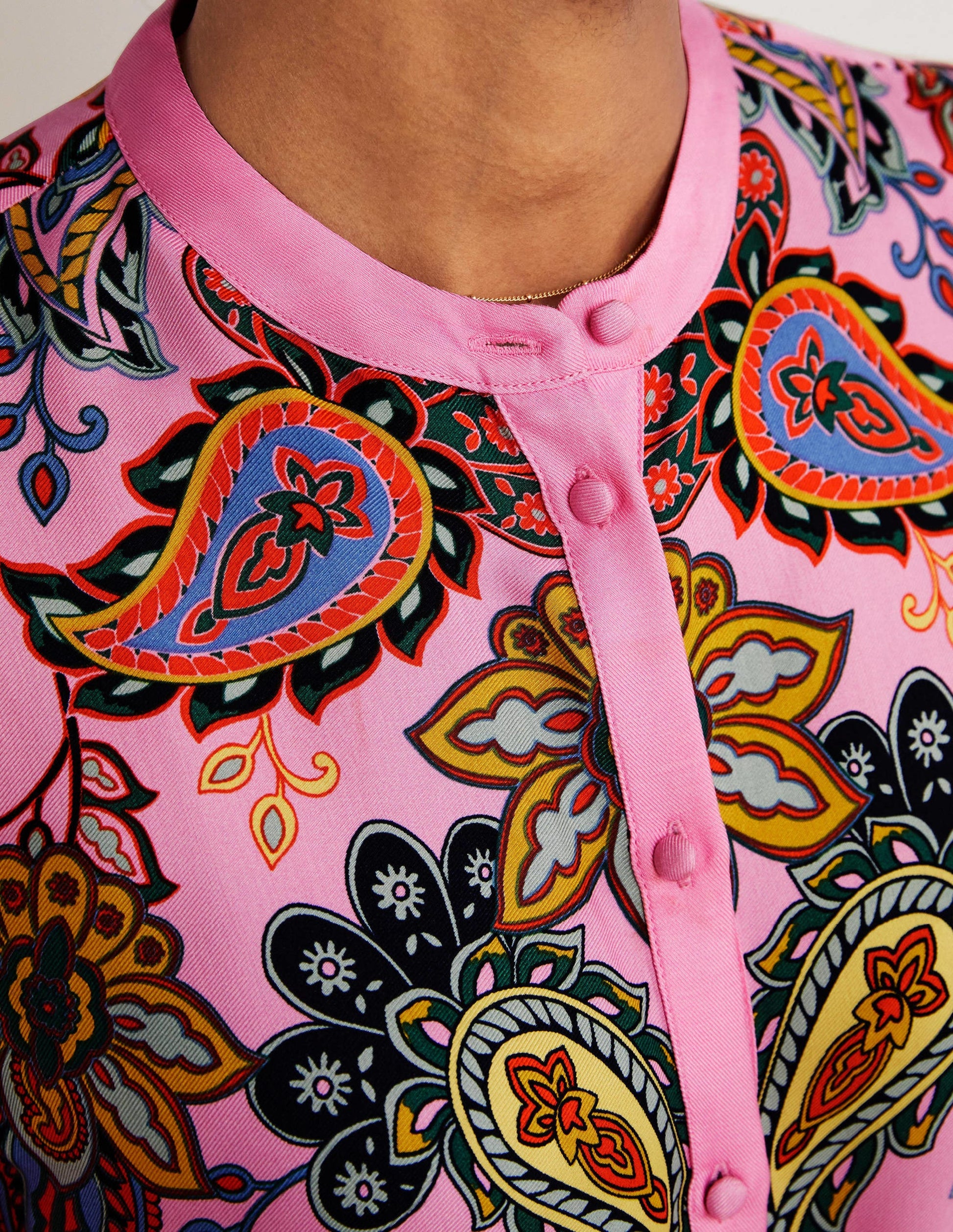 Anna Bluse mit Blousonärmeln-Kirschblütenrosa, Paisleymuster-2